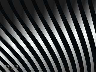 Black abstract background design. Modern wavy lines pattern. In monochrome. Premium line texture for digital banners, business backgrounds. Dark horizontal vector template.