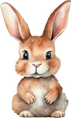 Rabbit Watercolor Illustration. Generative AI