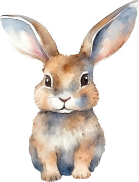 Rabbit Watercolor Illustration. Generative AI