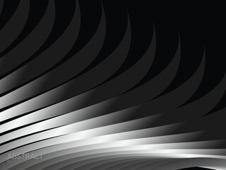 Black abstract background design. Modern wavy lines pattern. In monochrome. Premium line texture for digital banners, business backgrounds. Dark horizontal vector template.