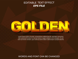 golden text effect, font editable, typography, 3d text. vector template