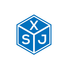 XSJ letter logo design on black background. XSJ creative initials letter logo concept. XSJ letter design.
