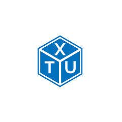XTU letter logo design on black background. XTU creative initials letter logo concept. XTU letter design.
