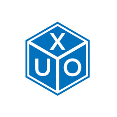 XUO letter logo design on black background. XUO creative initials letter logo concept. XUO letter design.
