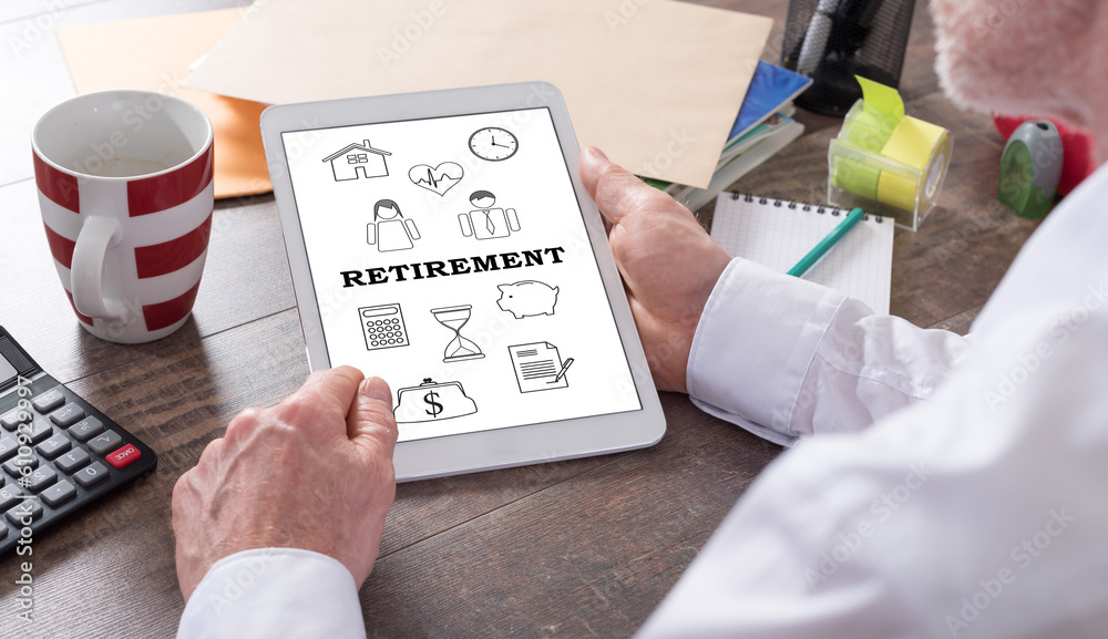 Canvas Prints retirement concept on a tablet