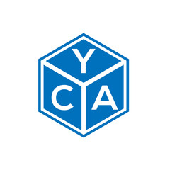 YCA letter logo design on black background. YCA creative initials letter logo concept. YCA letter design.
