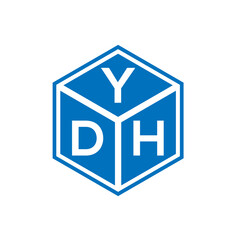 YDH letter logo design on black background. YDH creative initials letter logo concept. YDH letter design.

