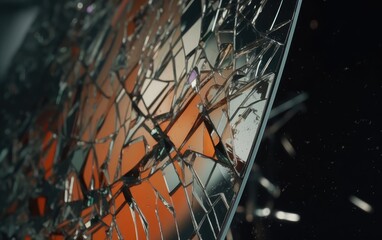Abstract background with glass cracked. Generative AI.