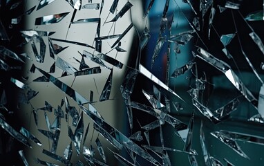 Abstract background with glass cracked. Generative AI.