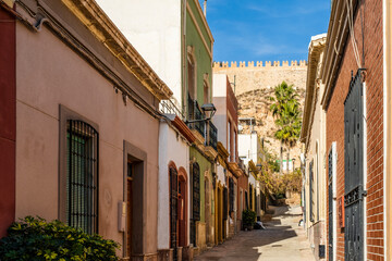 Fototapeta na wymiar Old town narrow road in Spain