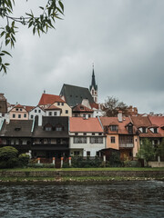 Fototapeta premium Cesky Krumlov. General view of the old town from the Vltava river. Czech Republic