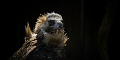 Cinereus Vulture Bird looking forward