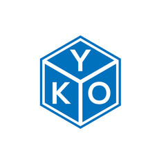 YKO letter logo design on white background. YKO creative initials letter logo concept. YKO letter design.
