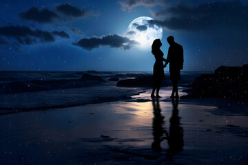 Paar im Mondlicht - Liebe