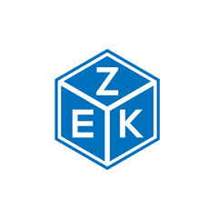 ZEK letter logo design on white background. ZEK creative initials letter logo concept. ZEK letter design.
