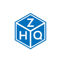 ZHQ letter logo design on white background. ZHQ creative initials letter logo concept. ZHQ letter design.
