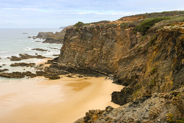 Beautiful Pedra da Bica beach in the coast of Alentejo