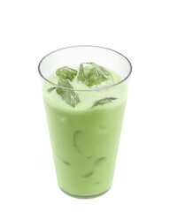 グラスに入った抹茶オレのイラスト リアル