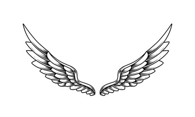 Vector angel wings tattoo design