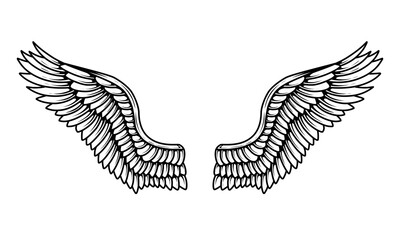 Vector angel wings tattoo design