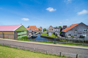 Fototapeta na wymiar Cityscape of Hindeloopen, the Netherlands