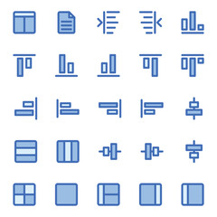 Fill blue outline icons for Alignment