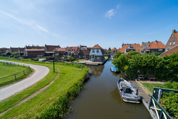 Fototapeta na wymiar Cityscape of Hindeloopen, the Netherlands