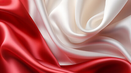 赤と白の日本国旗イメージの布の背景　Generative AI