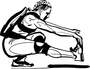 the vector sketch of the fit woman doing a pistol squat
