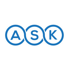 ASK letter logo design on white background. ASK creative initials letter logo concept. ASK letter design.
