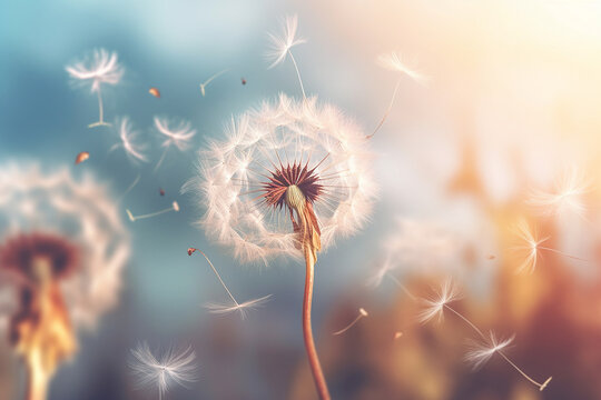 The ethereal beauty of a dandelion seed head is revealed in exquisite detail. Ethereal Dandelion Seed Head