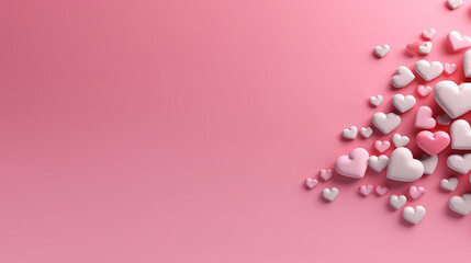 AI generative image about love and valentines day with a heart shape and a huge copy space background 