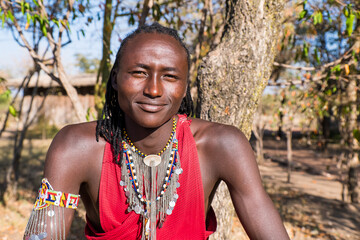 Smiling Friendly Maasai Warrior 