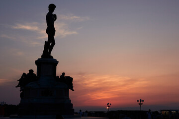 Fototapeta premium David and Sunset over Florence