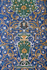 old pattern of tiles of flower pot design