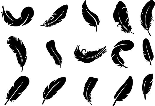 Feather icons set. Feather icons isolated on white background. Easy to reuse in designing.