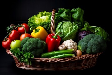 Fototapeta na wymiar Vibrant Assortment of Fresh Green and Colorful Vegetables. Generative AI