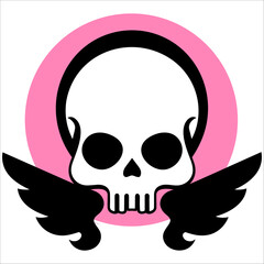 skull and love vector design
