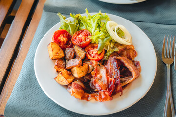 Breakfast served at the restaurant