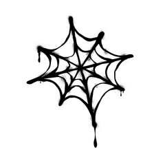 graffiti monochrome  sprayed spider web  isolated on white background.  vector illustration eps 10