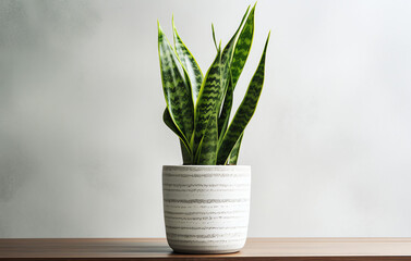 A picture of Snake plants background, illustration for product presentation template, copy space. Ai generative