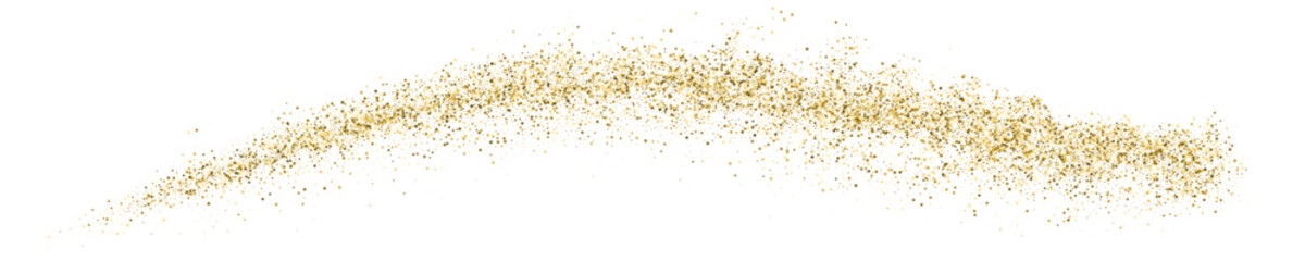 Obraz na płótnie Canvas Gold Glitter Texture On White. Horizontal Long Banner For Site. Panoramic Celebratory Background. Golden Explosion Of Confetti. Vector Illustration, Eps 10.
