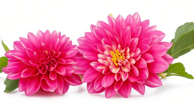 Dahlia flowers the tuberous garden plant isolated on white background with clipping path, generative ai