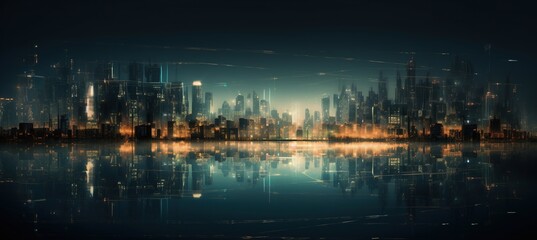 abstract urban night landscape-Ai