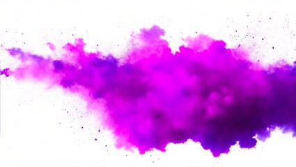 abstract powder splatted background. purple powder explosion on transparent background. Colored cloud. Colorful dust explode. Generative ai - obrazy, fototapety, plakaty