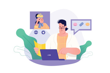 Online doctor appointment concept