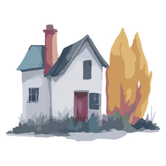 House watercolor
