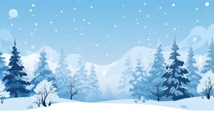 winter landscape with trees and snow. winter feeling background, solid colors - generative AI