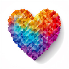 heart made of colorful cubes Colorful Heart Shape Love shape Colorful love shape- Generative Ai Art & Illustration