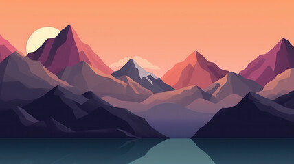 Naklejka premium Calming abstract landscape with mountains in the background